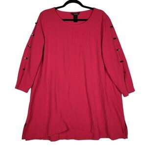 2 for $30‎ Ali Miles Top Blouse Women's Large Pink Crinkle Artsy